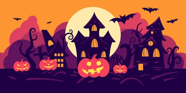 Diseño Fondo Para Cartel Halloween Ilustración Vector Bandera —  Fotos de Stock