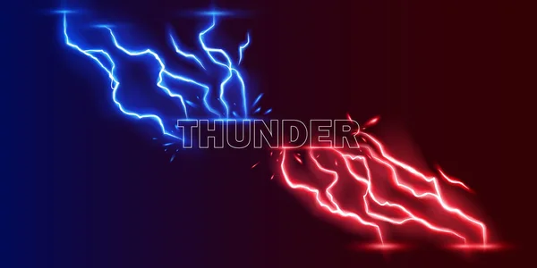 Lightning Light Effect Background Realistic Flash Lightning Electric Explosion Vector — ストック写真