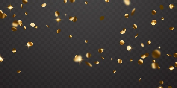 上から落ちてくる黄金のコンフェッティとジグザグリボンストリーマー ティンセルベクトル — ストック写真