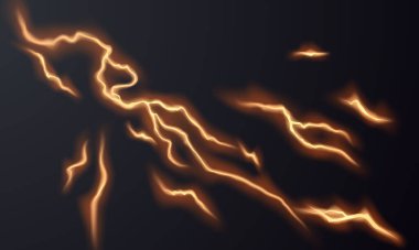 Yıldırım ışığı efekti arka plan gerçekçiliği şimşek elektrik patlama vektörü çizimi