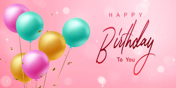 Celebrate Your Birthday Background Beautiful Balloons Vector Illustration — Stock Photo, Image