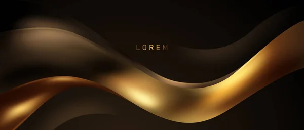 Abstract Modern Design Black Background Luxury Golden Elements Vector Illustration — Stockfoto