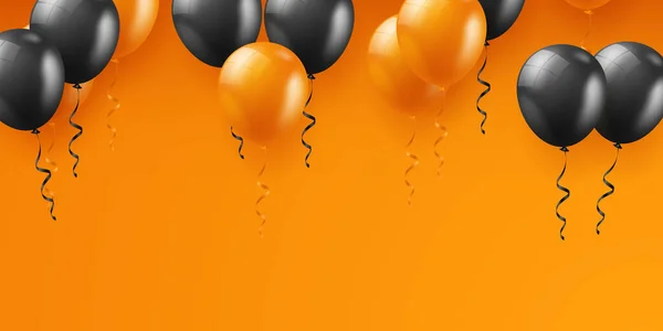 Праздничный Фон Красивыми Оранжевыми Черными Шариками Векторная Иллюстрация — стоковое фото
