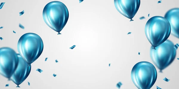 Celebration Background Beautifully Arranged Blue Balloons 3Dvector Illustration Design — стоковое фото