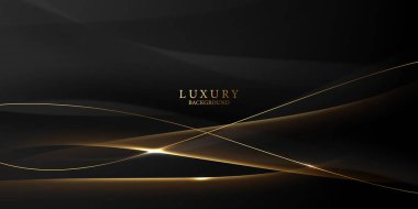 Abstract modern design black background with luxury golden elements vector illustration.