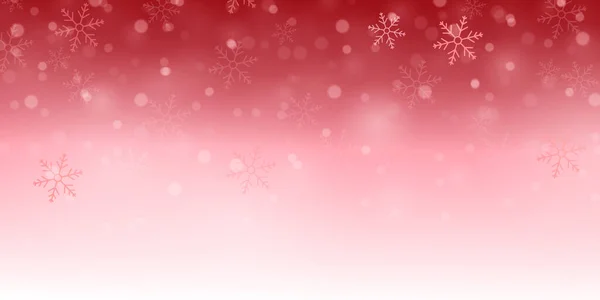 Boże Narodzenie Tło Czerwony Opadającym Śniegiem Tło Plakat Piękny Wektor — Zdjęcie stockowe