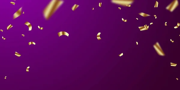 Ruban Doré Confettis Zigzag Tombant Dessus Banderole Vecteur Moule — Photo