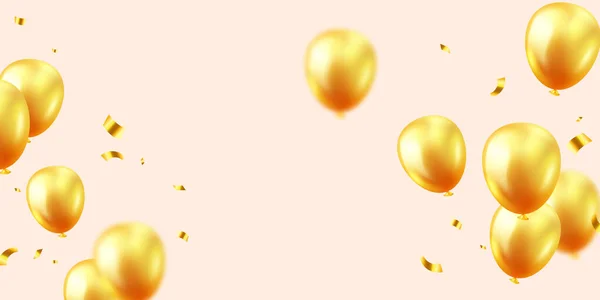 Güzel Sarı Balon Tasarımı Vektör Arkaplan Pankartı Resimleme — Stok fotoğraf