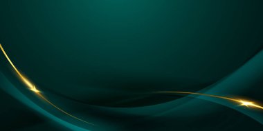 Zarif altın elementler vektör illüstrasyonlu yeşil soyut arkaplan tasarımı