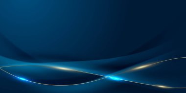 Lüks altın elementler vektör illüstrasyonlu mavi soyut arkaplan