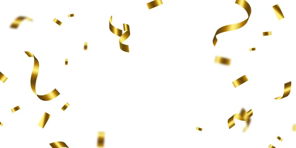 Золоте Конфетті Зигзагоподібна Стрічка Падає Зверху Стримера Вектор Мішури — стокове фото