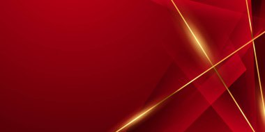 Soyut arkaplan tasarımı modern kırmızı ve altın geometrik elementler vektör çizimi