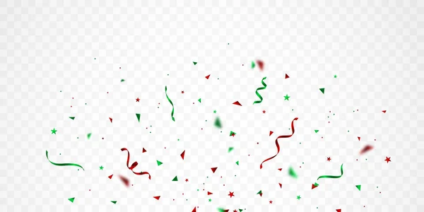 Beautiful Red Green Confetti Background Festival Decoration Vector Illustration — Stock Photo, Image