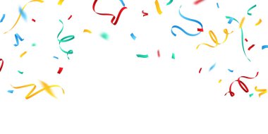 Festival dekorasyon vektörü illüstrasyonu için renkli konfeti arka planı