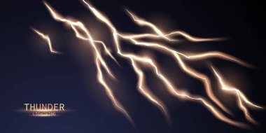 Yıldırım ışığı efekti arka plan gerçekçiliği şimşek elektrik patlama vektörü çizimi