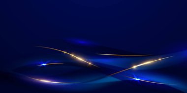 Lüks altın elementler vektör illüstrasyonlu mavi soyut arkaplan