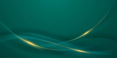 Zarif altın elementler vektör illüstrasyonlu yeşil soyut arkaplan tasarımı