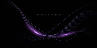 Nokta akışı parçacık dalgası eğrisi teknoloji modern illüstrasyonları kavramı