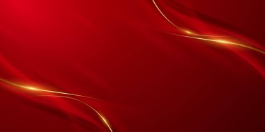 Soyut arkaplan tasarımı modern kırmızı ve altın geometrik elementler vektör çizimi