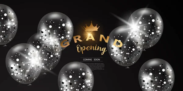 Design your opening card with vector illustrations. beautiful balloon business banner template