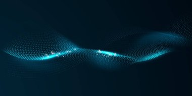 Nokta akışı parçacık dalgası eğrisi teknoloji modern illüstrasyonları kavramı