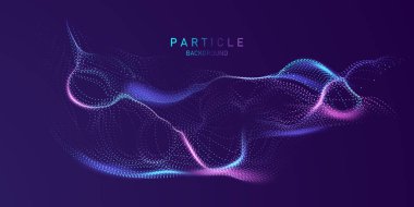 Nokta akışı parçacık dalgası eğrisi teknoloji modern illüstrasyonları kavramı