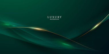 Zarif altın elementler vektör illüstrasyonlu yeşil soyut arkaplan tasarımı