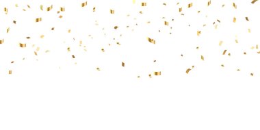 Festival dekorasyon vektörü illüstrasyonu için altın konfeti arka planı