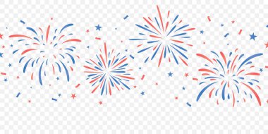 4 Temmuz ABD Bağımsızlık Günü arkaplanı, kutlama. Vektör illüstrasyonu