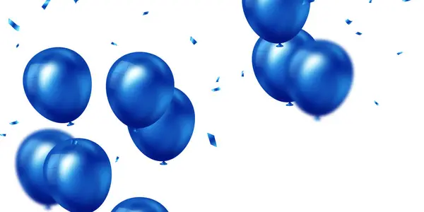 Firande Bakgrund Med Vackert Arrangerade Blå Ballonger Vektor Illustration Design Royaltyfria Stockbilder