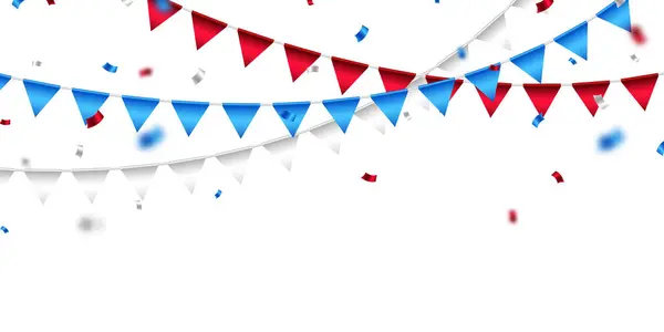 Celebration Background Confetti Red Blue Beautiful Party Flags Vector Illustration 图库图片