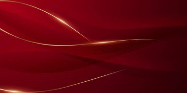 Soyut arkaplan tasarımı modern kırmızı ve altın geometrik elementler vektör çizimi