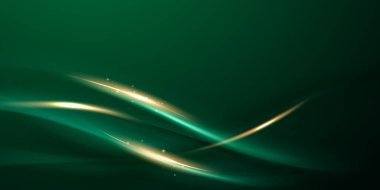 Zarif altın elementler vektör illüstrasyonlu yeşil soyut arkaplan tasarımı