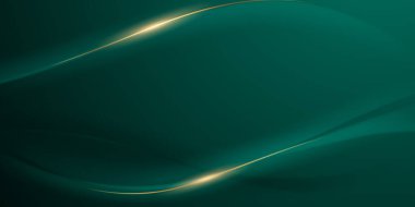 Zarif altın elementler vektör illüstrasyonlu yeşil soyut arkaplan tasarımı