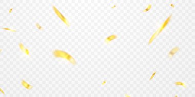 Festival dekorasyon vektörü illüstrasyonu için altın konfeti arka planı