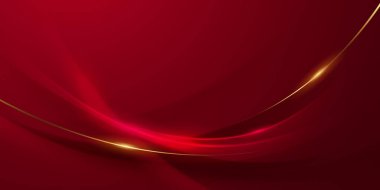 Soyut arkaplan tasarımı modern kırmızı ve altın geometrik elementler vektör çizimi