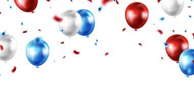 Kutlama arkaplanı 3D mavi ve kırmızı balon festivali temsili.