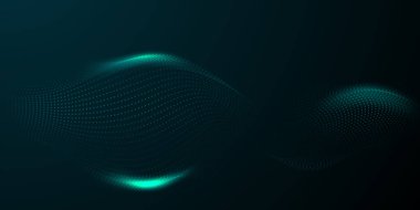 Soyut teknoloji arka planı, parçacık dalga vektör çizimi modern tasarım