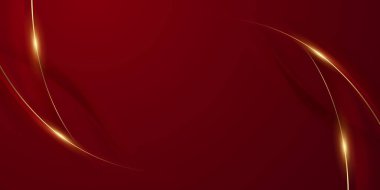 Soyut arkaplan tasarımı modern kırmızı ve altın geometrik elementler vektör çizimi