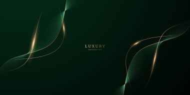 green abstract background design with elegant golden elements vector illustration