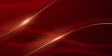 Soyut arkaplan tasarımı modern kırmızı ve altın geometrik elementler vektör çizimi