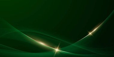 Zarif altın elementler vektör illüstrasyonlu yeşil soyut arkaplan tasarımı