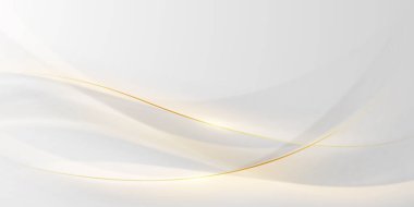 Lüks altın çizgiler vektör illüstrasyonlu beyaz soyut arkaplan