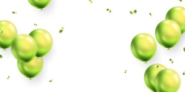 3D güzel yeşil balon tasarımı vektör arkaplan pankartı resimleme