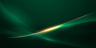 Zarif altın elementler vektör illüstrasyonlu yeşil soyut arkaplan tasarımı