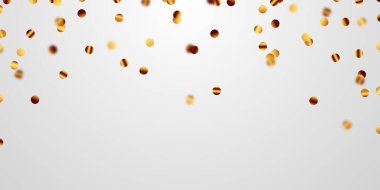 Festival dekorasyon vektörü illüstrasyonu için altın konfeti arka planı