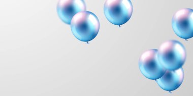 Banner şablon vektör arkaplan tasarımı Güzel mavi 3d balon çizimi