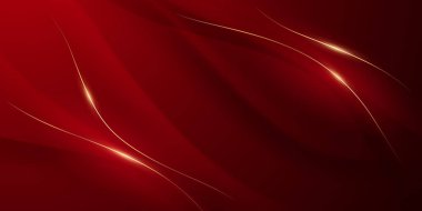 Soyut arkaplan tasarımı modern kırmızı ve altın geometrik elementler vektör çizimi