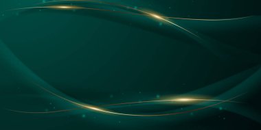 Zarif altın elementler vektör illüstrasyonlu yeşil soyut arkaplan tasarımı