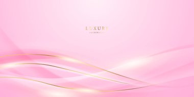 Soyut arkaplan tasarımı, modern pembe ve altın geometrik element tasarımı.